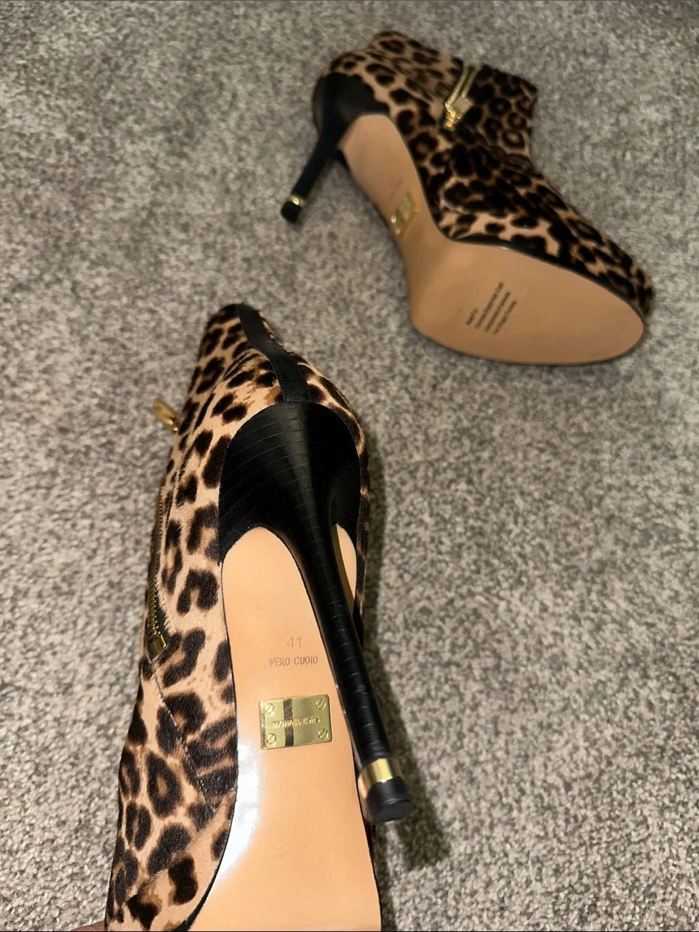 Michael Kors Leopard Print Platform Ankle Boots - Women Size 41